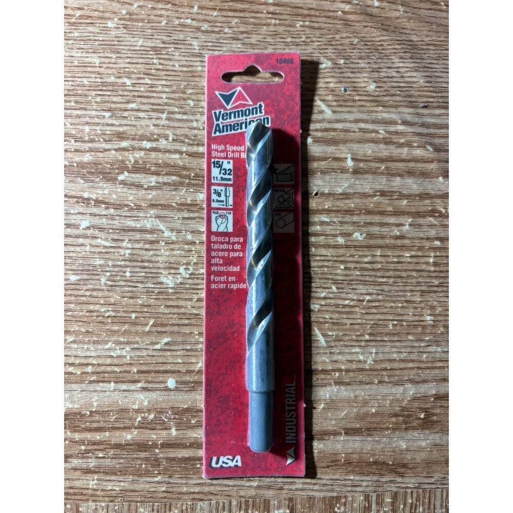 Vermont American High Speed Steel Drill 15/32" 11.9Mm 3/8" 9.5Mm